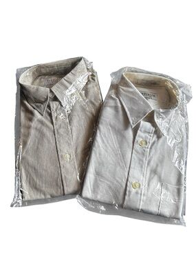 Van Heusen Kid’s Dress Shirts in Beige Stripe and Off-White